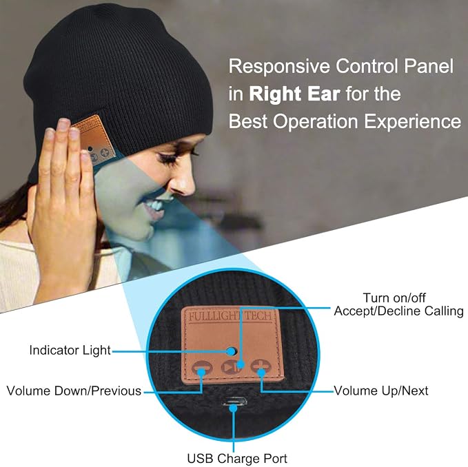 Bluetooth Beanie Headphones Hat Unique Christmas Tech Gifts - Image 5