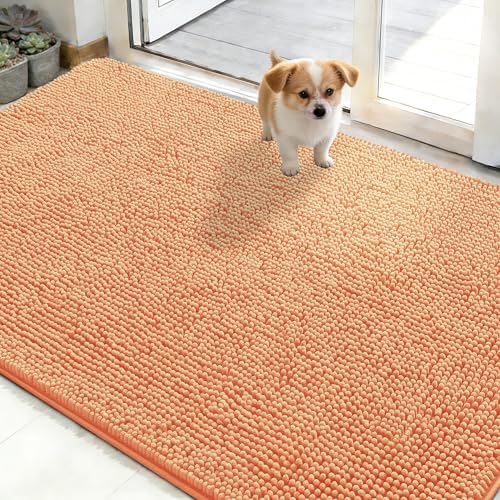 OLANLY Dog Door Mat for Muddy Paws 50x30, Super Absorbent Chenille Mud Mat by OLANLY
