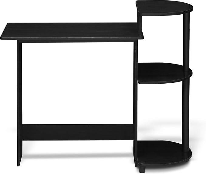 Furinno COMPACT Desk, 28.5" Wide Gaming Desk with Shelves, Computer Desk with Book Shelf, Office Desk for Home Office, Study Room, Dorm, Bedroom, Americano - Image 6
