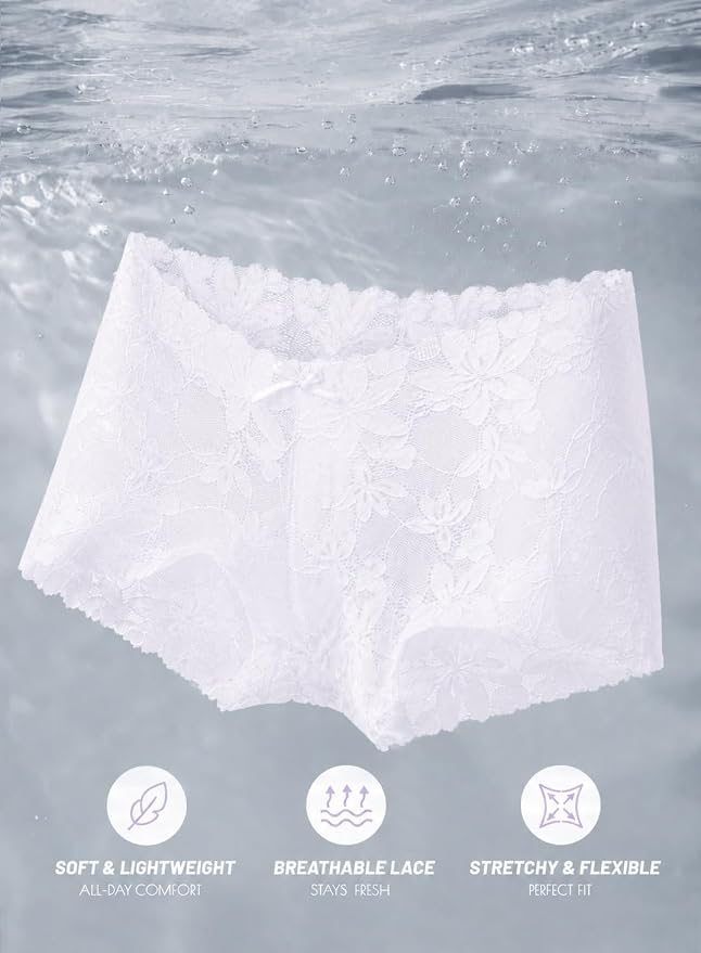 Take Talk Sexy Lace Underwear Panties Lingerie Gift for Women Wife 5 Pack Soft Cheeky Boy shorts Plus Size Underwear Women - Image 6