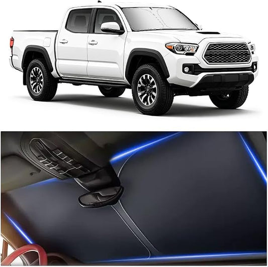 Car Windshield Sun Shade Foldable,2026 Upgraded Car Shade Front Windshield Compatible with Toyota 2016-2026 Tacoma,Sunshade for Cars Windshields with Storage Bag by Aokdom