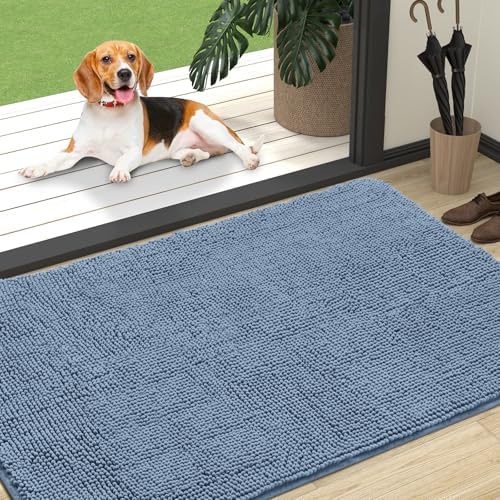 OLANLY Dog Door Mat for Muddy Paws 47x32, Super Absorbent Chenille Mud Mat by OLANLY