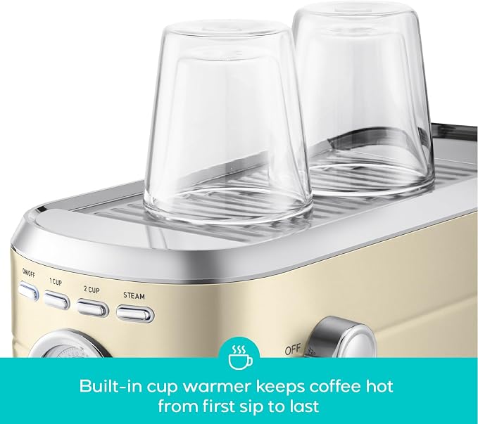 CASABREWS CM5418 Espresso Maker, Compact Espresso Machine with Milk Frother | Stainless Steel, 20-Bar Pump, Built-in Pressure Gauge, Powerful Steam Wand for Cappuccino Latte for Home, 34oz Water Tank - Image 4