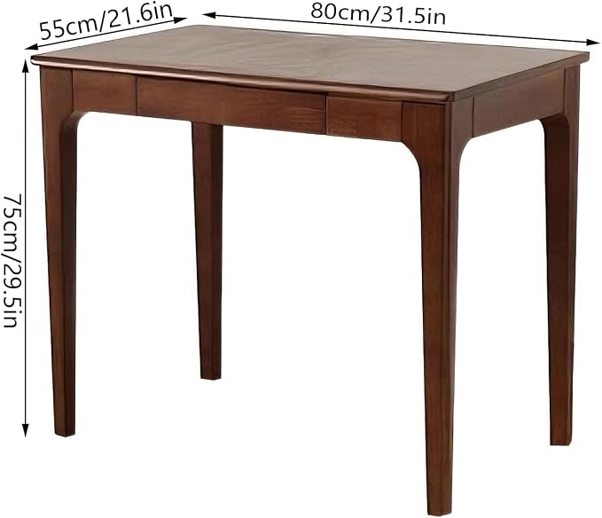 Solid Wooden Desk with Drawers, Small Writing Desk with Drawers for Computer, PC Desk for Work, Study or Gaming, Easy to Assemble (Walnut, 31.5IN) - Image 3
