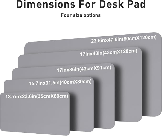 Aothia Faux Leather Desk Mat – Large Mouse Pad, Non-Slip PU Leather Blotter, Waterproof Writing Surface for Office and Home (Light Grey, 47.2" x 23.6") - Image 5
