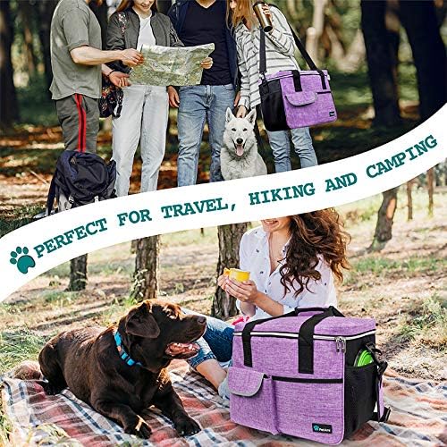 PetAmi Dog Travel Bag Organizer, Pet Supplies Tote Diaper Bag, Purple Large - Image 6