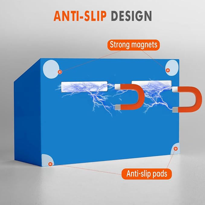 BEYGORM Magnetic Dry Erase Marker Holder for Whiteboard & Refrigerator | Non-slip Acrylic Pen Holder for Classroom, Fridge Magnet, Locker Organizer Accessories, Teacher & School Supplies(Blue) - Image 2