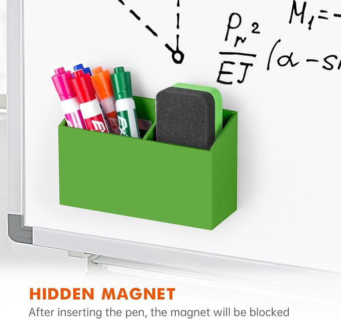 BEYGORM Magnetic Dry Erase Marker Holder for Whiteboard & Refrigerator | Non-slip Acrylic Pen Holder for Classroom, Fridge Magnet, Locker Organizer Accessories, Teacher & School Supplies(Green) - Image 4