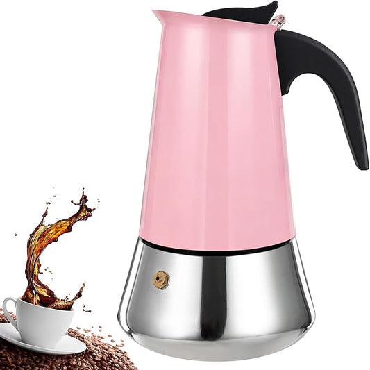 2 Cup Stovetop Espresso Maker Stainless Steel Moka Pot Stove Top Percolator Italian Coffee Makers Capable Mocha Greca Machine Cafe Classic Induction Cookers for Home and Camping 100ml 3.3oz by Theperfectcombinationofcoffeehomeandhealthylivingmakingeverydayadayofrituals