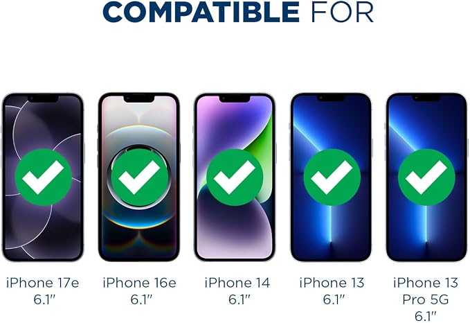 Tech Armor for Apple iPhone 17E Screen Protector,iPhone 16E, iPhone 14, 13 and 13 Pro Tempered Glass 6.1 Inch - Ballistic, Case Friendly, Easy Install, Sensor Protection, HD, 9H Hardness - 3 Pack - Image 2