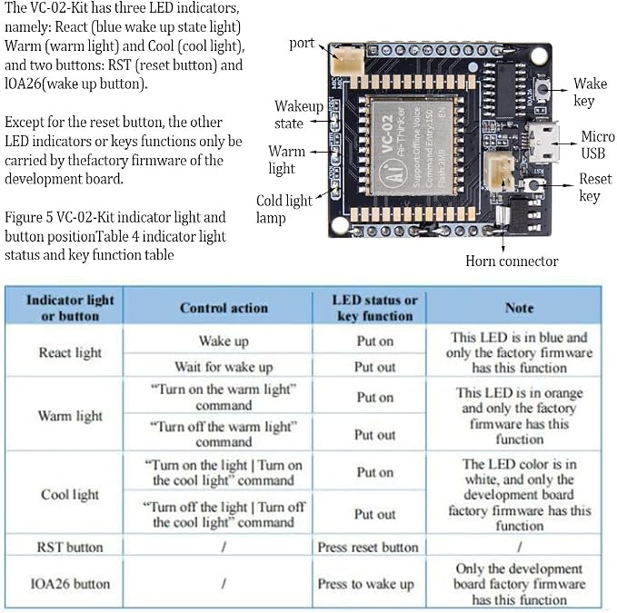 1Pcs VC-02-Kit Voice Control Module Intelligent Offline Speech Module for Smart Home Devices & Lighting Voice Recognition Development Board - Image 2