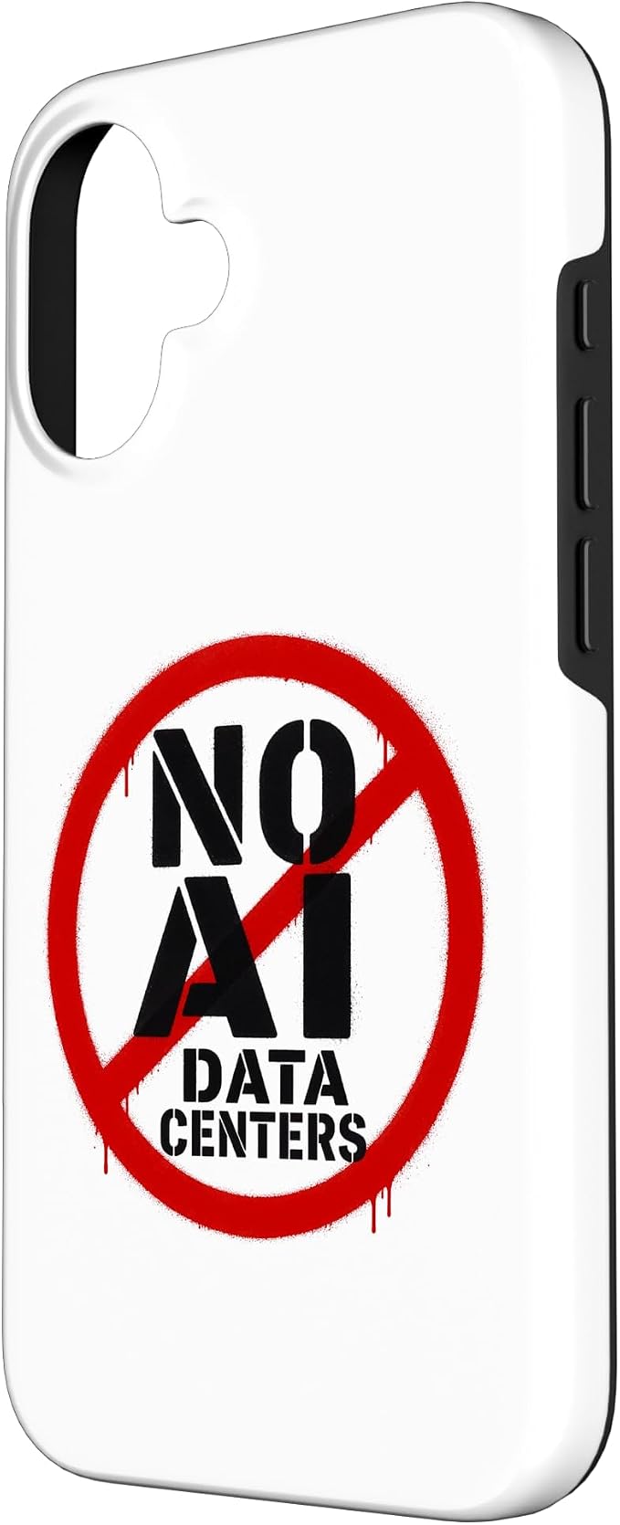 No AI Data Centers – Simple Minimal Spray Paint Style Text Case for iPhone 16 - Image 2