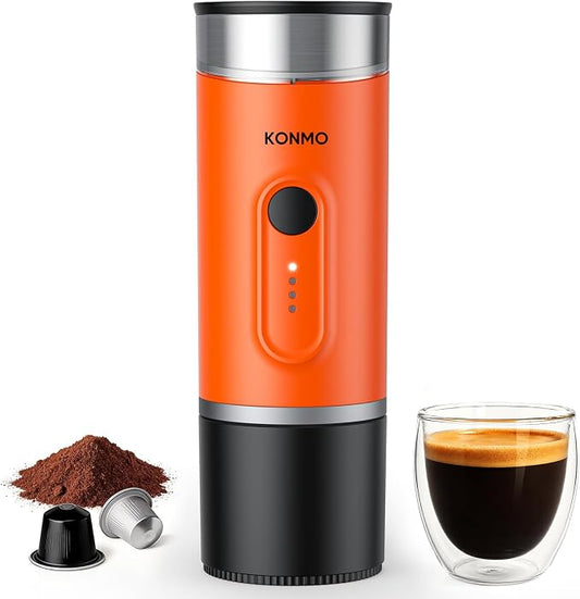 Portable Espresso Machine for Travel, Self-Heating Coffee Maker Works with Capsules & Ground Coffee, Type-C Rechargeable for Outdoor Camping Car RV Business Trips by EverydayElectronics