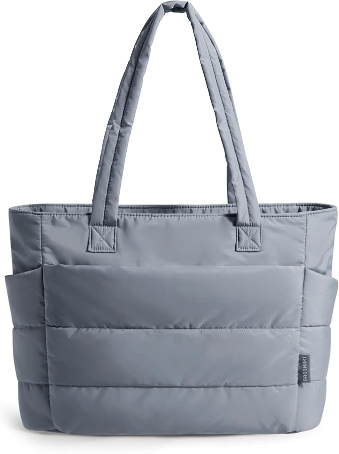 BAGSMART Tote Bag for Women, Lightweight Puffy Tote Bag with Compartments Shoulder Bag Handbag for Travel, Work, Gym | Lightweight by BAGSMART