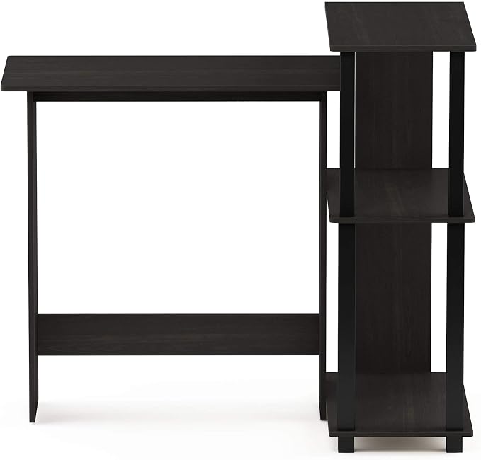 Furinno Abbott Corner Computer Desk with Bookshelf, Espresso/Black - Image 7
