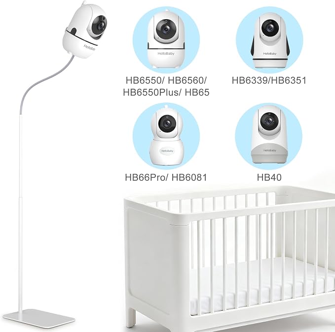 HelloBaby Baby Monitor Floor Stand - Adjustable Height Camera Mount for HB6550/ Plus/ HB6560/ HB65/ HB6148/ HB6351/ HB40/ HB6339 & More Model, Stable Base, No-Drill Installation, Wall-Safe Holder - Image 4