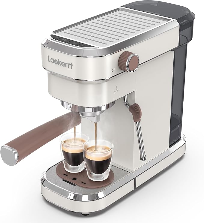 Espresso Machine, Expresso Coffee Machines for Home, 20 Bar Cafetera Espresso with Milk Frother Steam Wand, Compact Small Coffee Maker for Latte and Cappuccino (Pear White, Stainless Steel, Gift) - Image 9