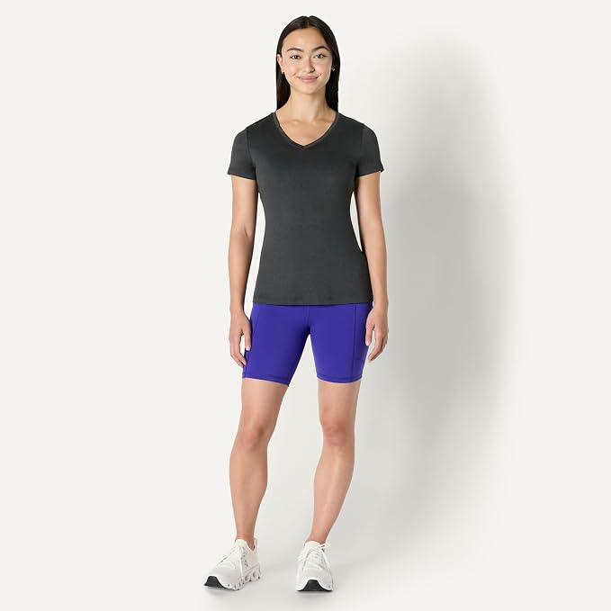 Amazon Essentials Women's Active Quick Dry Tech Stretch Short-Sleeve V-Neck T-Shirt (Available in Plus Size), Pack of 2 - Image 5