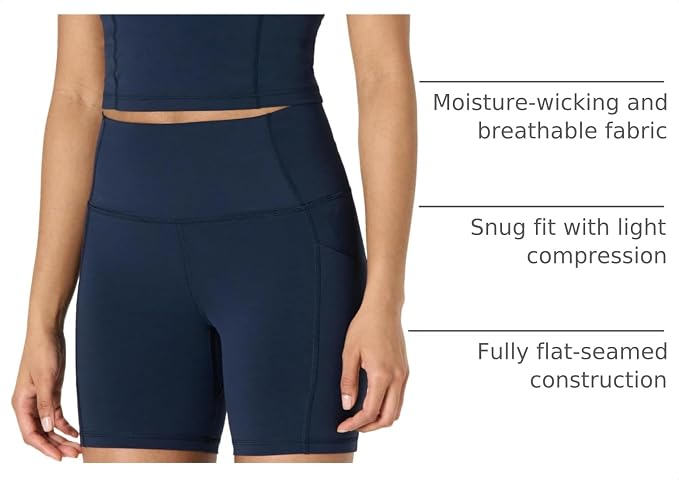 Amazon Essentials Women's Active FormFlex Buttery Soft High Waist Biker Shorts - Image 4