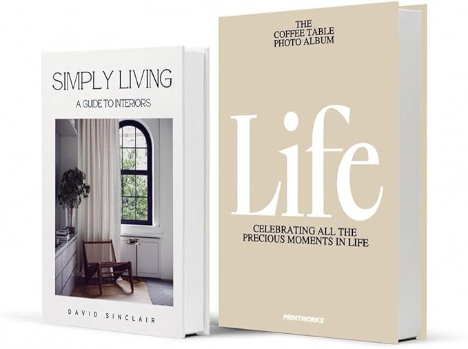 Decorative Books for Home Decor,2 Pcs Modern Minimalist Faux Book for Home Decoration,Coffee Table Decor,Living Room Aesthetic Accent (E1) by Unknown