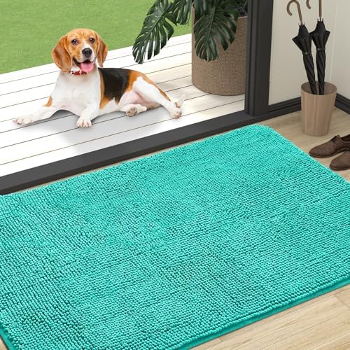 OLANLY Dog Door Mat for Muddy Paws 47x32, Super Absorbent Chenille Mud Mat by OLANLY