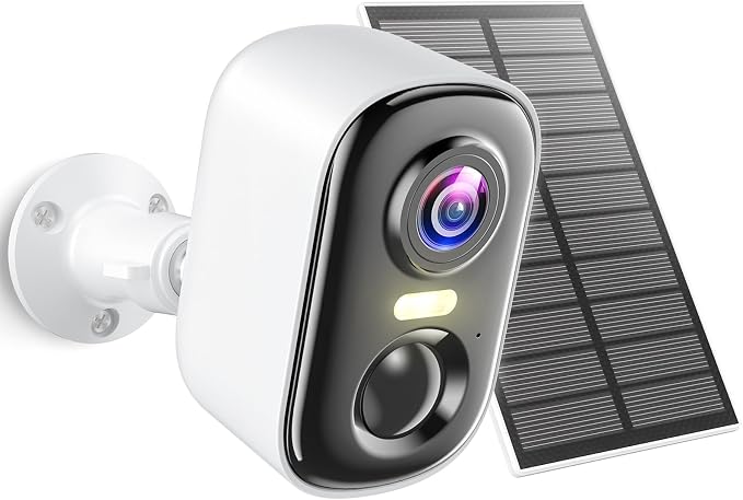 MISECU 2K Security Cameras Wireless Outdoor, WiFi Cameras for Home Security with Solar Panel, Spotlight Color Night Vision, AI Motion Detection, Siren Alarm, 2-Way Talk, IP66, Cloud/SD Storage by MISECUSecurityCamera