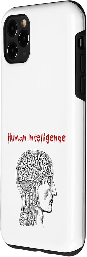 Human Intelligence (Anti Ai Statement & Head Graphic) Case for iPhone 11 Pro Max - Image 2