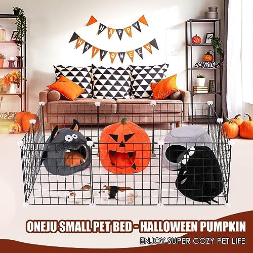 Guinea Pig Hideout - Guinea Pig Bed, Halloween Style Small Pet Hides, Ideal Bed for Small Pets, Pumpkin Shape, Orange - Image 7