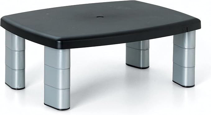 3M Adjustable Monitor Stand, Three Leg Segments, Simply Adjust Height from 1" to 5 7/8", Holds Up to 80 lbs, 11" Space Between Columns, Silver/Black (MS80B) - Image 8