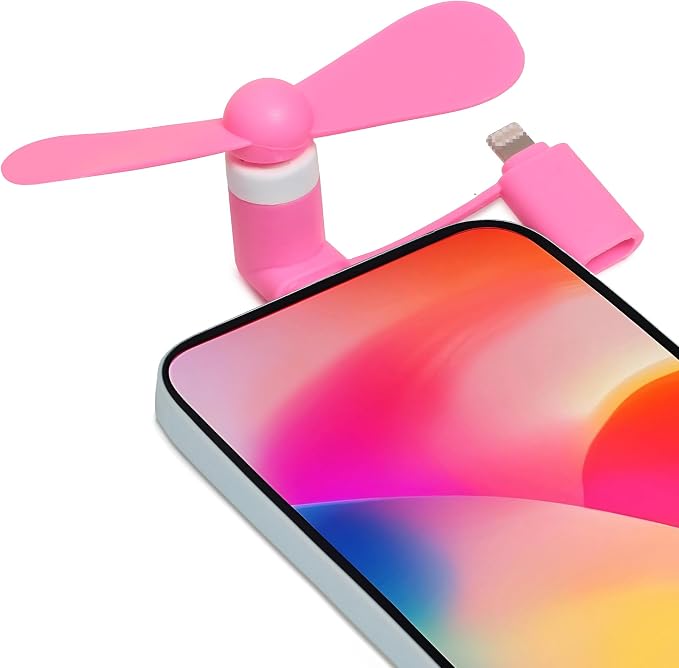12 Pcs Mini Cell Phone Fan, 2-in-1 Fan Compatible for iPhone, iPad, Samsung, Android Smartphone,Tablet Fit for Type C/Lightning Port Colorful and Powerful Cell Phone Summer Accessories - Image 4