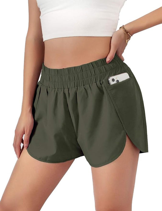 Blooming Jelly Women's Quick-Dry Running Shorts Workout Sport Layer Active Shorts with Pockets 1.75" by Bloomingjelly