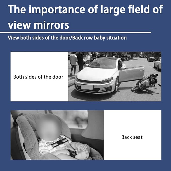 Car Rear View Mirror, 12 Inch Car Interior Panoramic Convex Rearview Mirror, Clip-On HD Wide Angle Extended Curved Mirror, Reduce Blind Spot Effectively, Universal Car Accessories (Irregular White) - Image 4