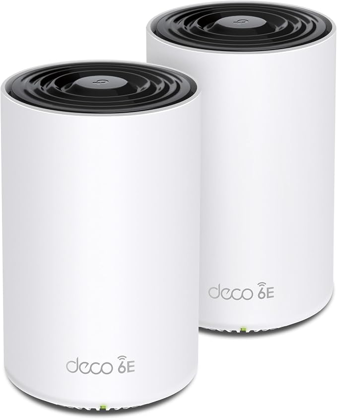 TP-Link Deco XE70 Pro AXE4900 Tri-Band WiFi 6E Mesh WiFi System - 2.5G WAN/LAN Ports, 4.9 Gbps Wi-Fi 5,500 Sq. Ft Coverage, Connect up to 200 Devices, 6 GHz Band, 2-Pack by TP-Link
