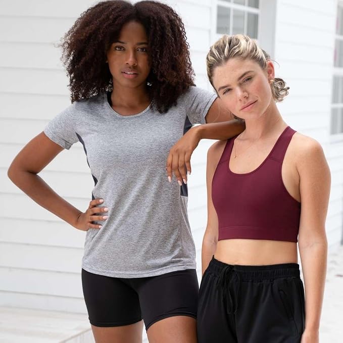 5 Pack Women's Dry Fit Short Sleeve Athletic Gym Workout Running Tops | Available in Plus Size, Exercise, Sports, Fitness, Quick Dry, Cooling, Moisture Wicking, Loose Basic Tees, Yoga, Pilates - Image 9