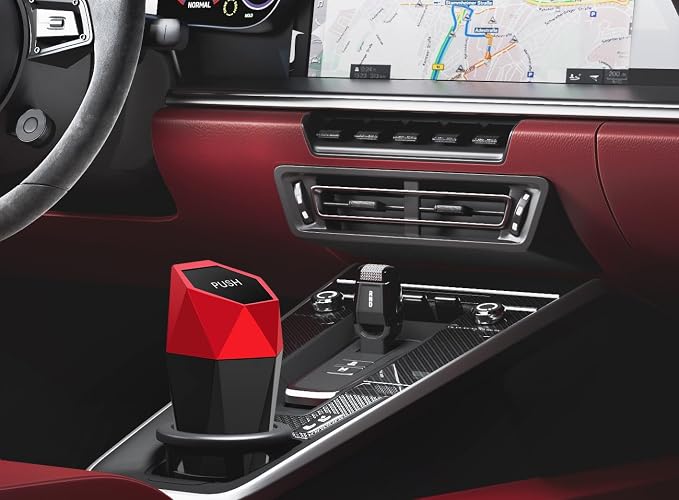 Ginsco Car Trash Can Cup Holder, Mini Car Trash Can with Lid, Car Accessories for Interior, Leakproof Small Trash Cup for Car, Home with Additional 2 ABS Hooks and 90pcs Trash Bags Red - Image 3