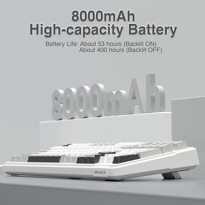 AULA F99 Wireless Mechanical Keyboard,Tri-Mode BT5.0/2.4GHz/USB-C Hot Swappable Custom Keyboard,Pre-lubed Linear Switches,RGB Backlit Computer Gaming Keyboards for PC/Tablet/PS/Xbox - Image 8