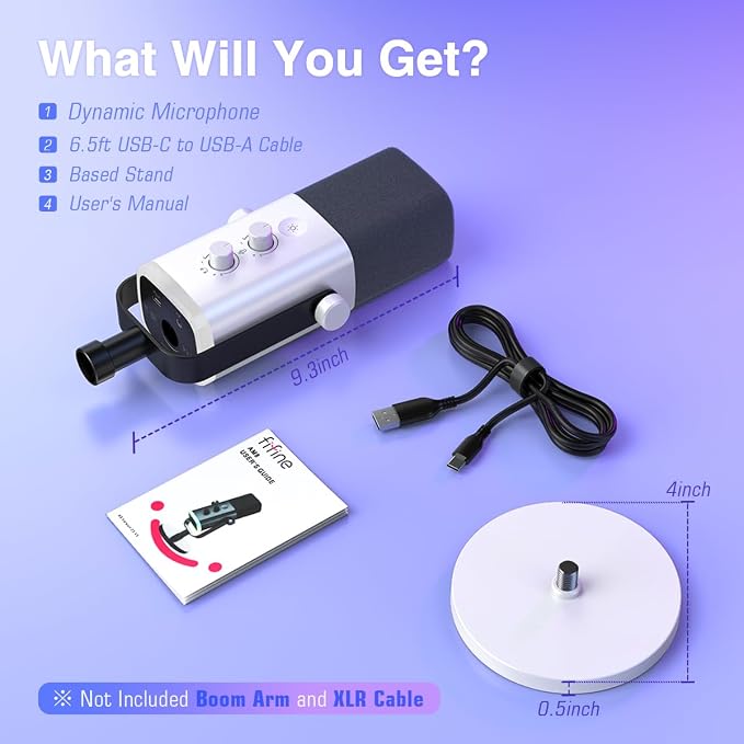 FIFINE AmpliGame AM8W XLR/USB Gaming Microphone for Streaming Podcasting | Dynamic PC Computer RGB Mic, with Gain Knob, Mute Button, Monitoring Jack, for Gamer Recording Video Creation, White - Image 7