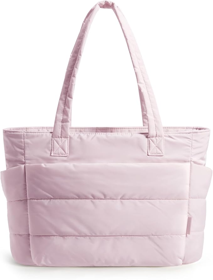 BAGSMART Tote Bag for Women, Lightweight Puffy Tote Bag with Compartments Shoulder Bag Handbag for Travel, Work, Gym | Lightweight by BAGSMART