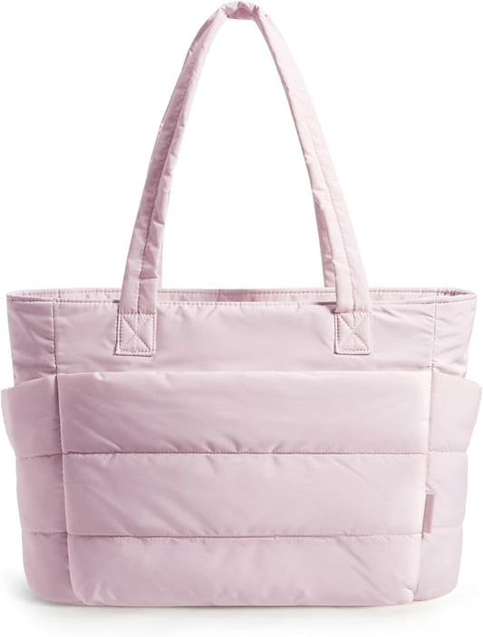 BAGSMART Tote Bag for Women, Lightweight Puffy Tote Bag with Compartments Shoulder Bag Handbag for Travel, Work, Gym | Lightweight by BAGSMART