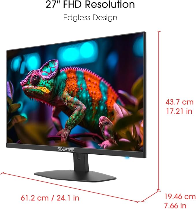 Sceptre 27-inch Prime Gaming Monitor 100Hz 1ms DisplayPort HDMI x2 100% sRGB AMD FreeSync Build-in Speakers, Eye Care Frameless Machine Black 2025 (E275W-FW100T Series) | 1ms Blur Reduction/5ms G-to-G, 100% Srgb, Amd Freesync, Dp1.2 Plus 2×hdmi2.0, 2×2... - Image 5