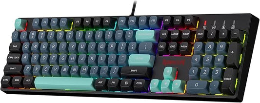 Redragon K582 SE Wired RGB Mechanical Gaming Keyboard, 104-Key, PBT Keycaps | 16.8M Color Immersive eSports Lighting Vibe, Quiet Keystrokes w/ Sound-Absorbing Foam, N-Key Rollover, Customize Software by REDRAGON