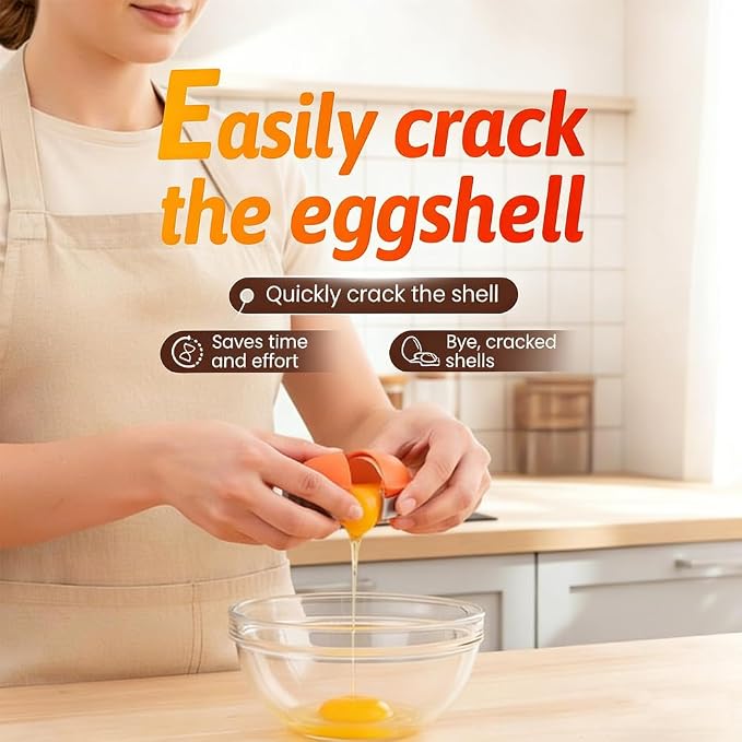 New Egg Shell Opener Egg Cracker Tool Stainless Steel, Multifunctional Egg Shell Opener for Raw Or Hard-Boiled Eggs, Kitchen Gadget for Cooking Baking (3 Pcs) - Image 2