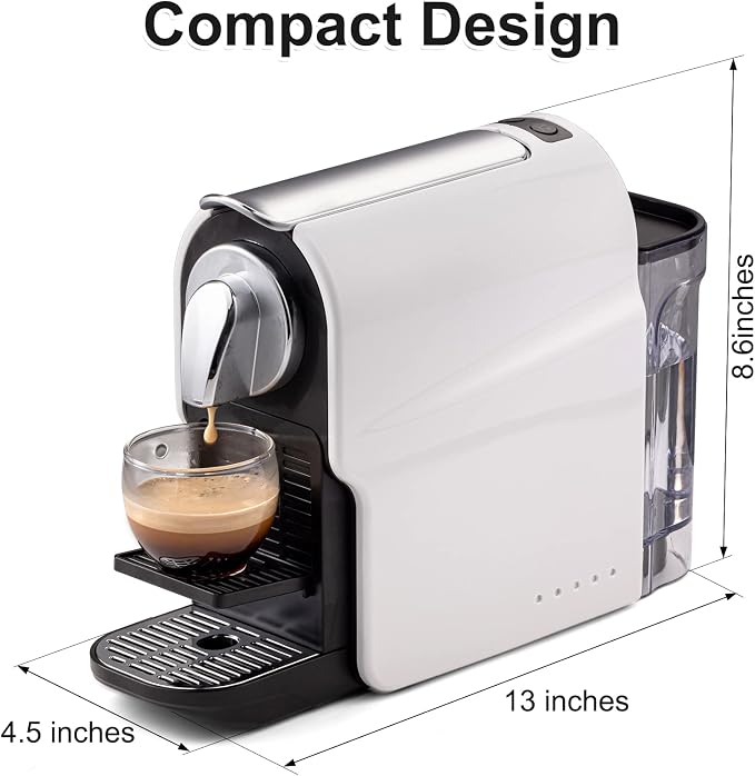 beanglass Espresso Pod Machine for Home, Capsule Coffee Maker for NS Original Pods, 20 Bar High Pressure Pump, 22oz Removable Water Tank, Adjustable Cup Tray, 1350W - Image 4