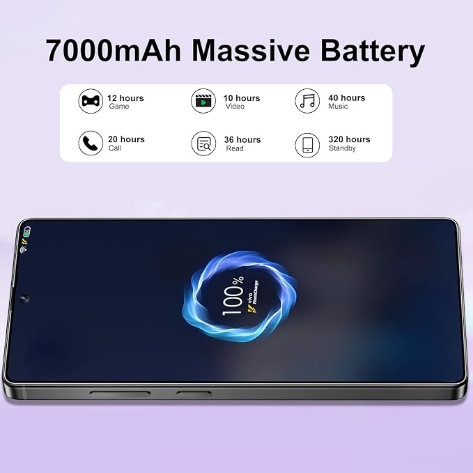 S26 Ultra 5G Unlocked Smartphone,16GB+512GB Cell Phone for Android 15, 6.99" Unlocked Cell Phone, 7000mAh, 68MP+108MP Dual Camera/Dual SIM/Fingerprint Lock/Face，Deep Purple - Image 3