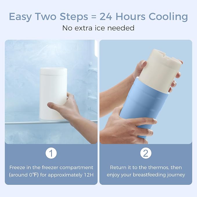 Momcozy Portable Breast Milk Cooler for Travel, 24H Ice-Free Cooling Breastmilk Storage Bottles Container, 12oz Leak Proof Outdoor Small Freezer, Baby Breastfeeding Essential for New Moms - Image 5