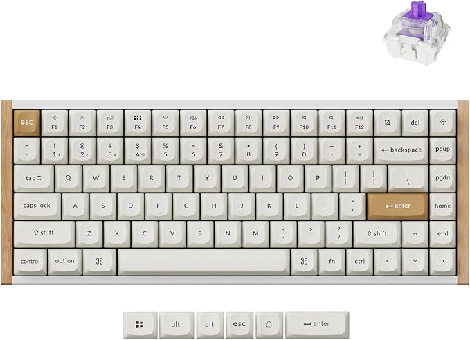 Keychron K2 HE Rapid Trigger Magnetic Wireless Custom Keyboard | QMK Launcher 2.4 GHz & Bluetooth, Hall Effect Gateron Double-Rail Magnetic Switch for Mac Windows Linux (Aluminum + Wood) by Keychron