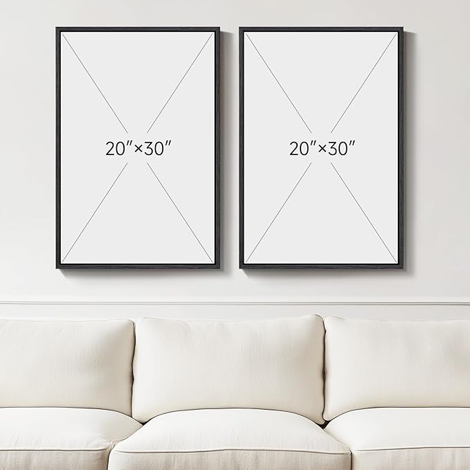 Large Framed Neutral Abstract Wall Art Set of 2, Black Beige Modern Canvas Prints Paintings Artwork for Walls, Minimalist Block Lines Pictures for Living Room Dining Room Bedroom Wall Decor 20x30 In - Image 3