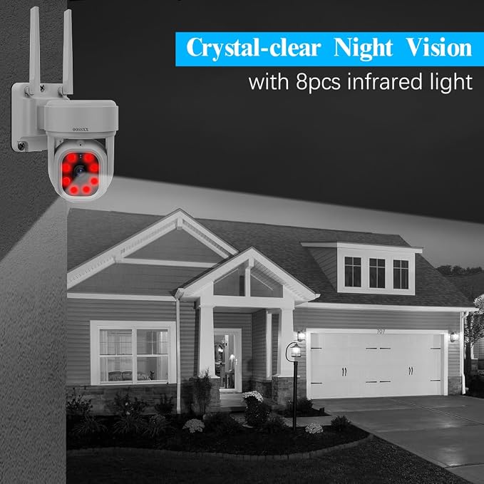 (2026 Update 90 Days Storage) 5MP PT Wireless Security Camera System with AI Human Tracking, Dual-Band 2.4G&5G WiFi, 130° Wide Angle, 2-Way Audio, No Monthly Fee, Outdoor Home Security Kit - Image 6