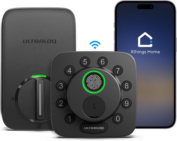 ULTRALOQ Bolt SE Smart Lock, Built-in Wi-Fi, Matter Over Thread, Works with Apple Home, Alexa, Google, 7-in-1 Keyless Entry Deadbolt with Fingerprint ID, App, Keypad, Remote Control, 18 Months Battery by ULTRALOQ