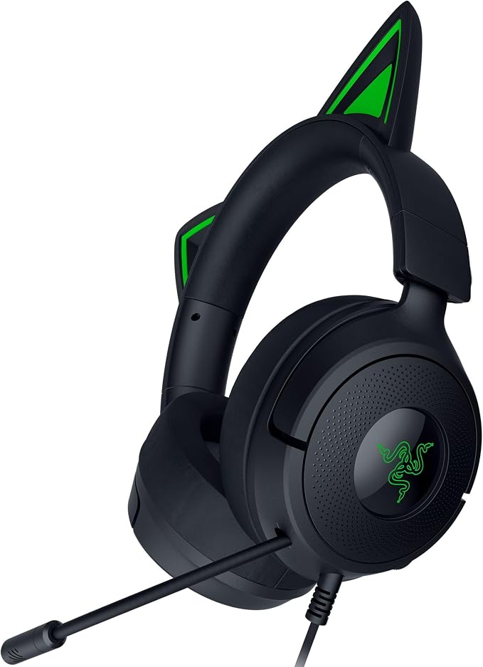Razer Kraken Kitty V3 X Wired Gaming Headset, Kitty Ears, Black | HyperClear Cardioid Mic, 40 mm Drivers, 7.1 Surround Sound, Comfy Ear Cushions, Cross-Platform via 3.5mm PC, PS5, Xbox by Unknown